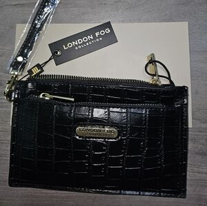 London Fog Black Danica Wristlet